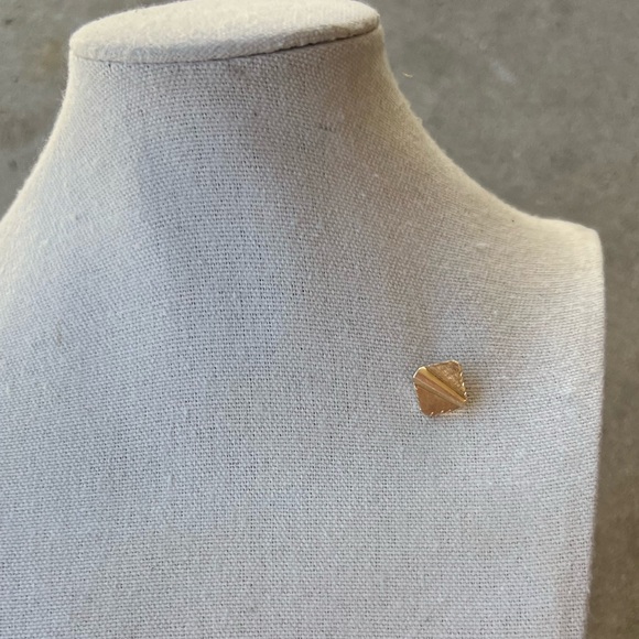 Solid 14k Yellow Gold Square Striped Tie Tack Pin Vintage 2.8 Grams Stamped - Picture 12 of 14